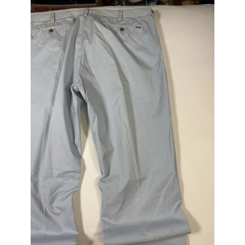 Polo Ralph Lauren Mens 36x34 Light Blue Pima Cotton Chino Flat Front Pants